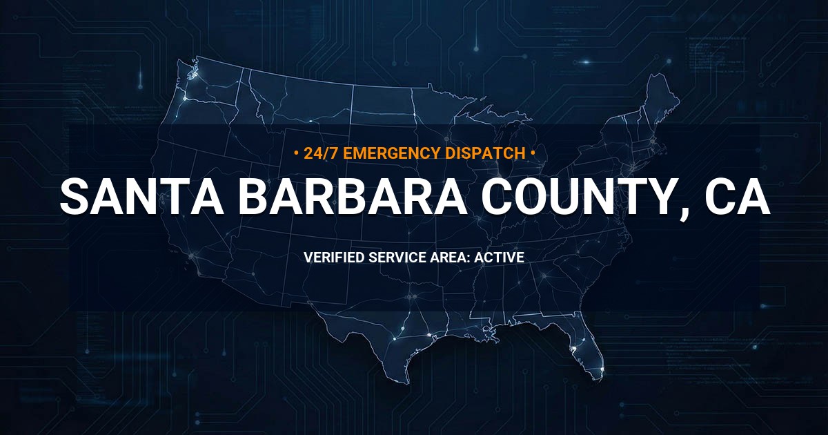 Emergency Plumbing Dispatch Map for Santa Barbara County Plumbing Logistics