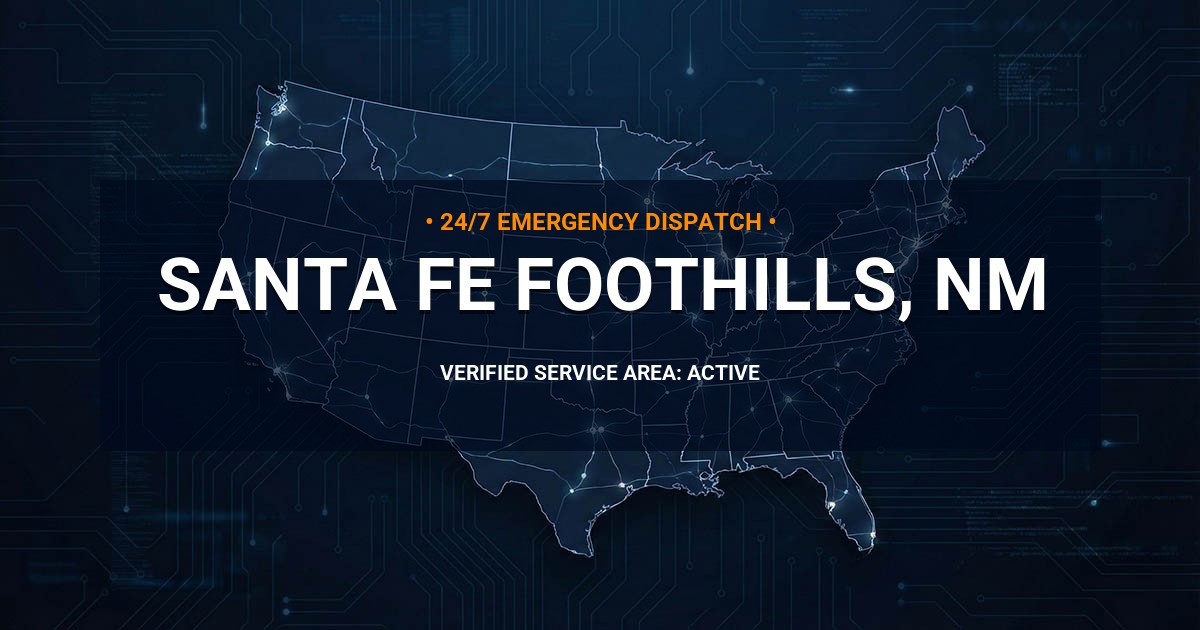 Emergency Plumbing Dispatch Map for Plumbing Services: Santa Fe Foothills, NM