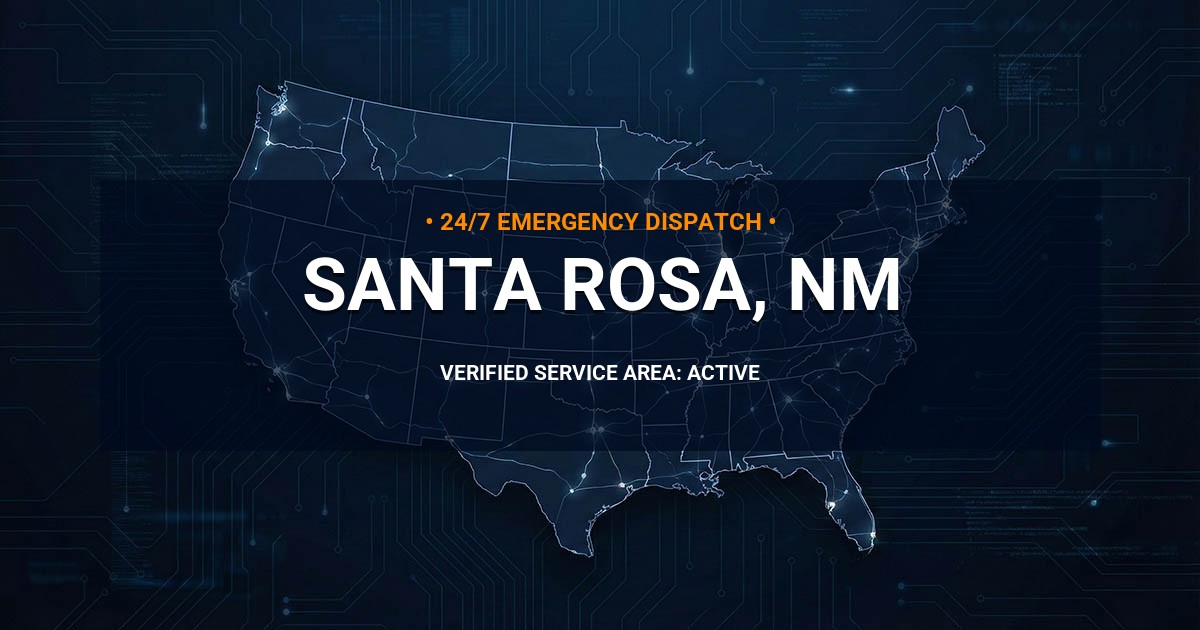 Emergency Plumbing Dispatch Map for Plumbing Services: Santa Rosa, NM