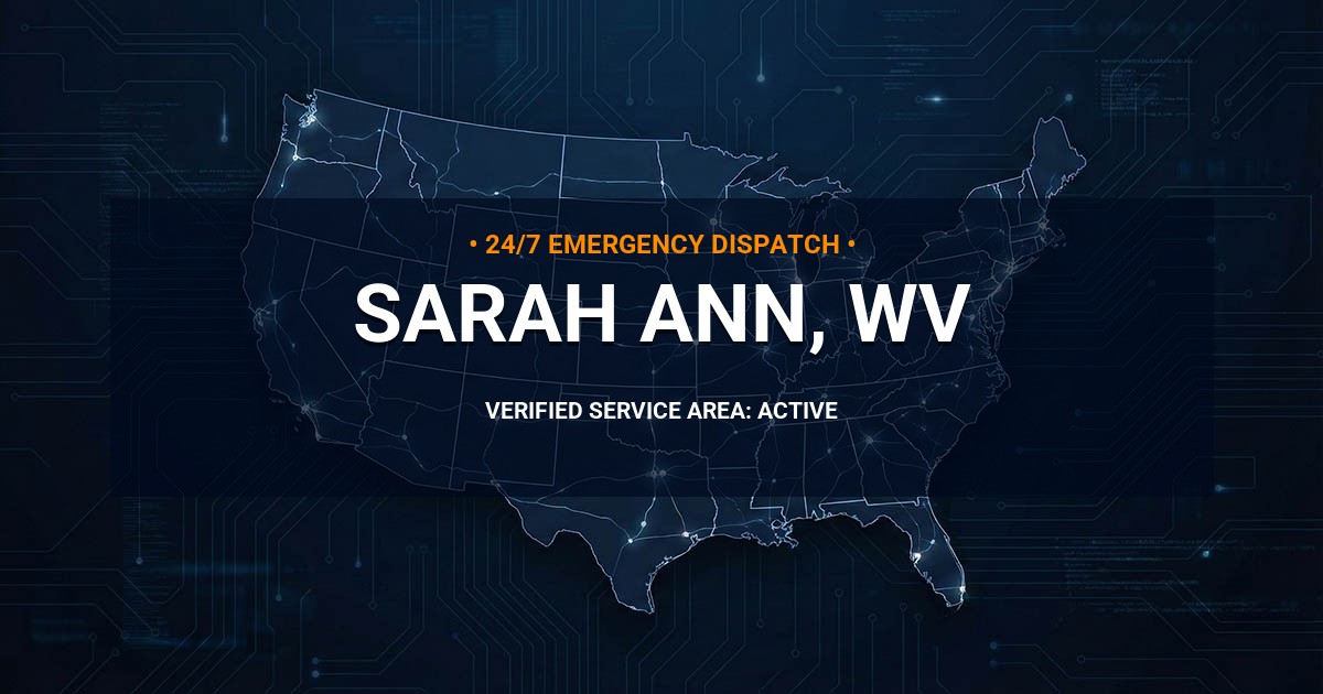 Emergency Plumbing Dispatch Map for Plumbing Services: Sarah Ann, WV