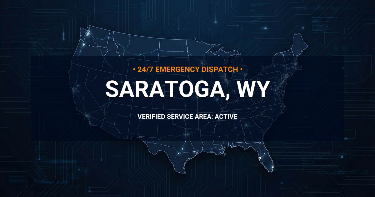 Emergency Plumbing Dispatch Map for Plumbing Services: Saratoga, WY