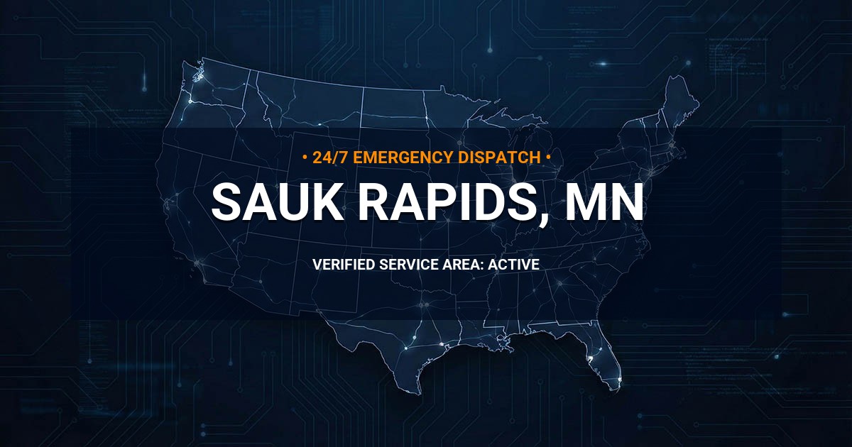 Emergency Plumbing Dispatch Map for Plumbing Services: Sauk Rapids, MN