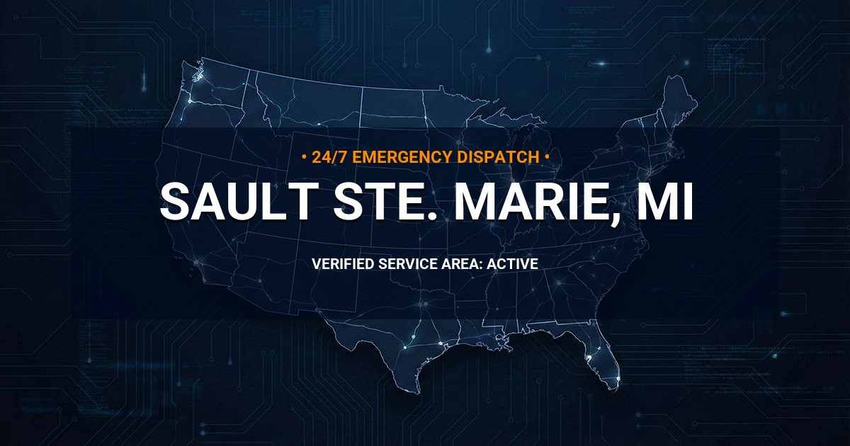 Emergency Plumbing Dispatch Map for Plumbing Services: Sault Ste. Marie, MI