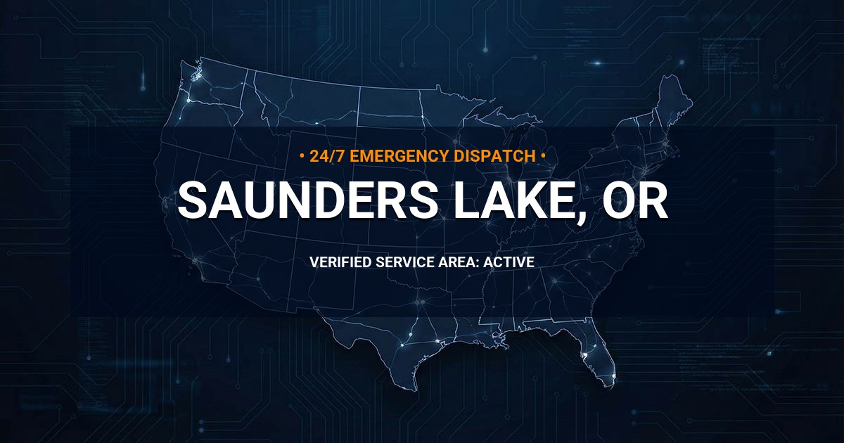 Emergency Plumbing Dispatch Map for Plumbing Services: Saunders Lake, OR