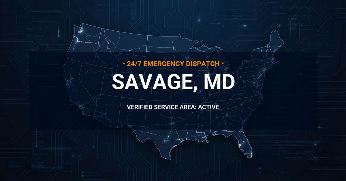 Emergency Plumbing Dispatch Map for Plumbing Services: Savage, MD