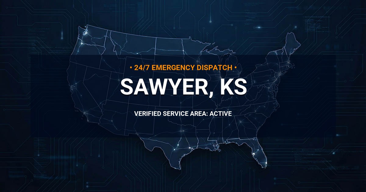 Emergency Plumbing Dispatch Map for Plumbing Services: Sawyer, KS