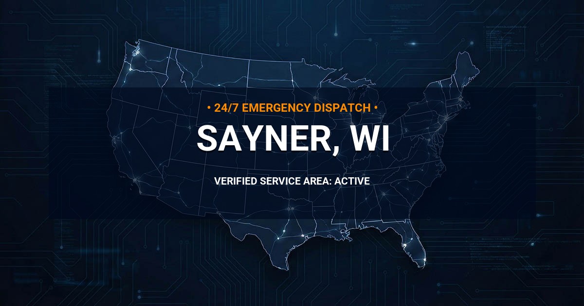 Emergency Plumbing Dispatch Map for Plumbing Services: Sayner, WI