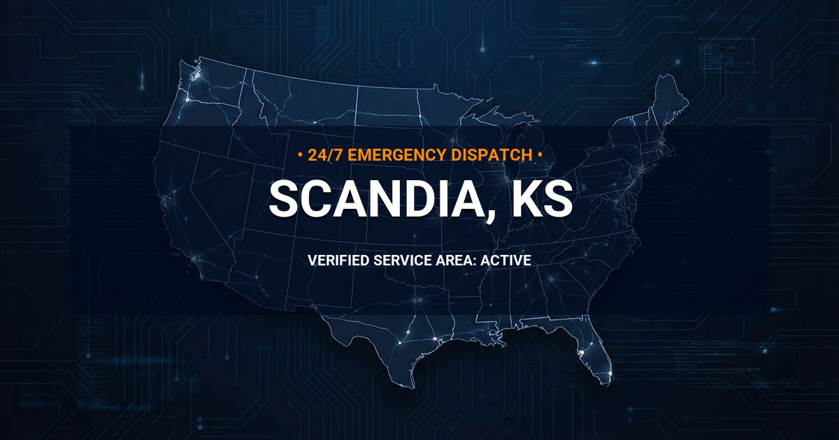 Emergency Plumbing Dispatch Map for Plumbing Services: Scandia, KS