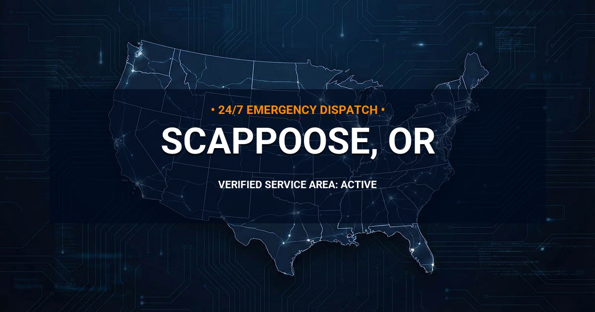 Emergency Plumbing Dispatch Map for Plumbing Services: Scappoose, OR