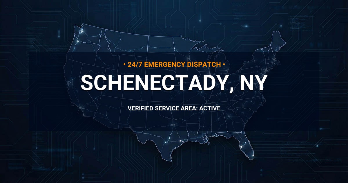 Emergency Plumbing Dispatch Map for Plumbing Services: Schenectady, NY