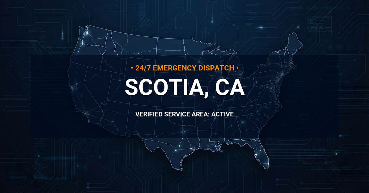 Emergency Plumbing Dispatch Map for Plumbing Services: Scotia, CA