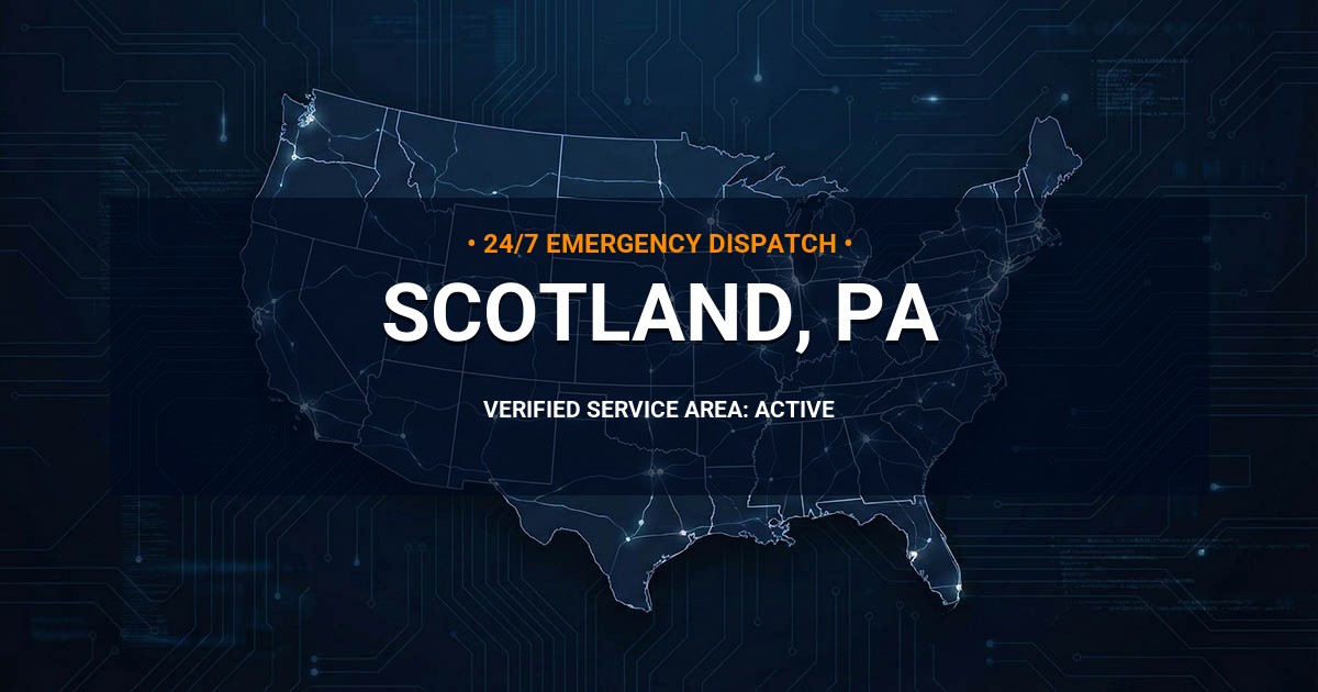 Emergency Plumbing Dispatch Map for Plumbing Services: Scotland, PA