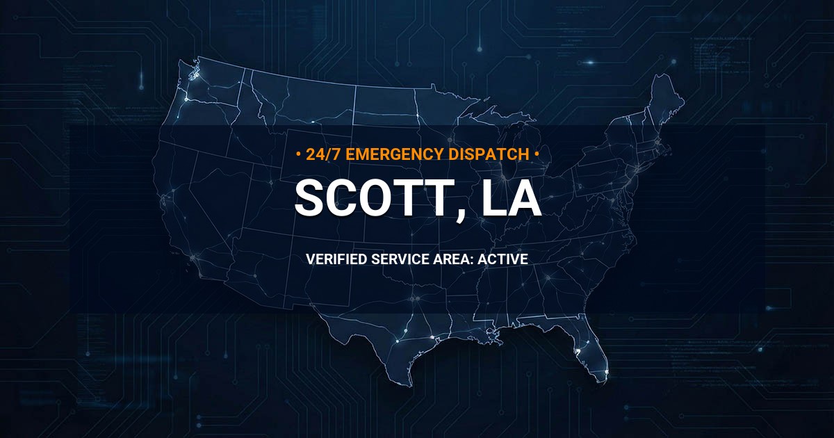 Emergency Plumbing Dispatch Map for Plumbing Services: Scott, LA