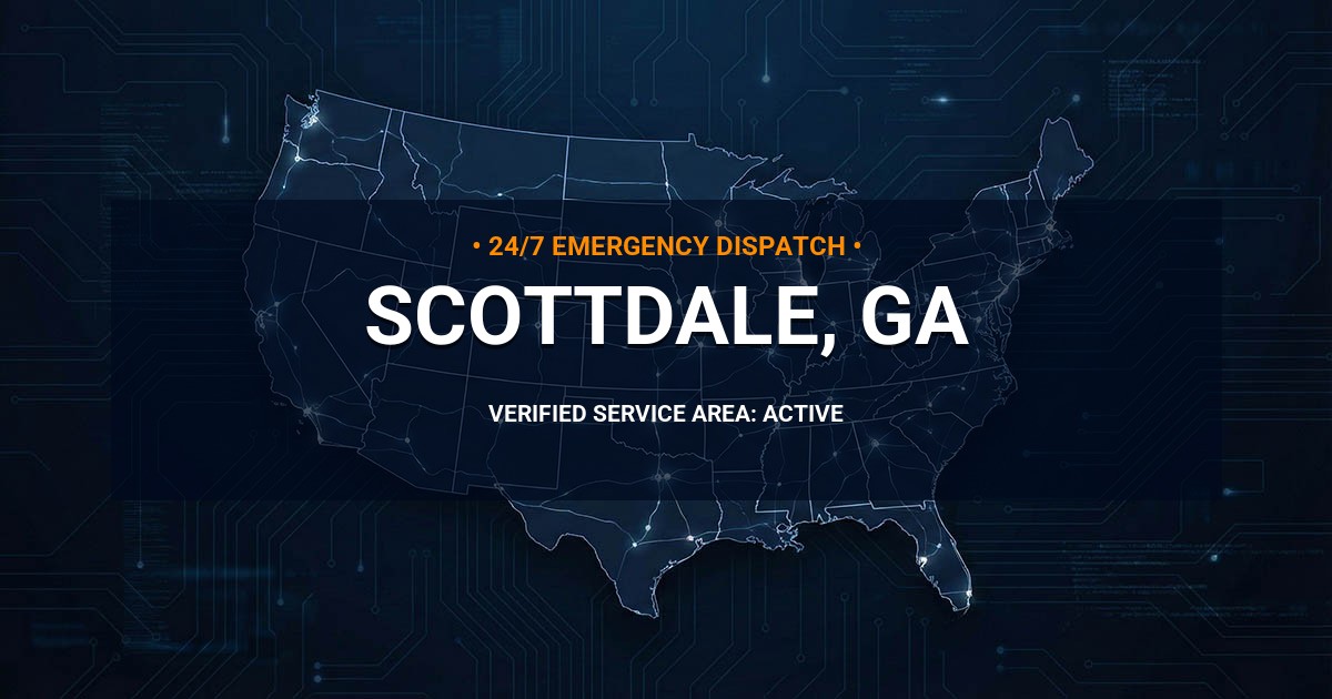 Emergency Plumbing Dispatch Map for Plumbing Services: Scottdale, GA
