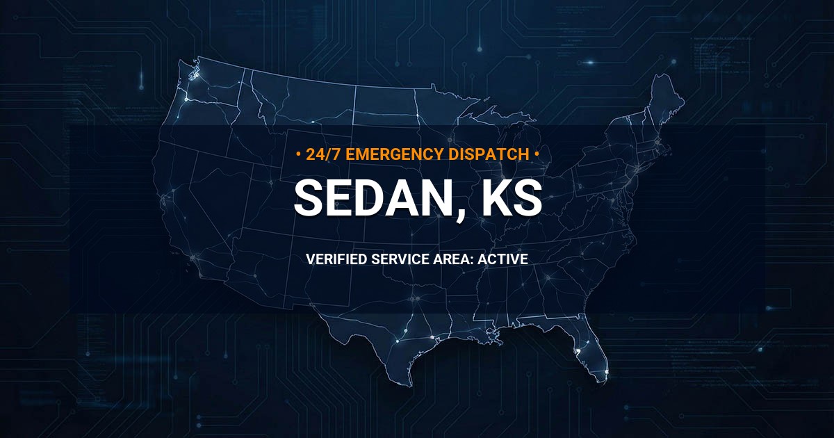 Emergency Plumbing Dispatch Map for Plumbing Services: Sedan, KS