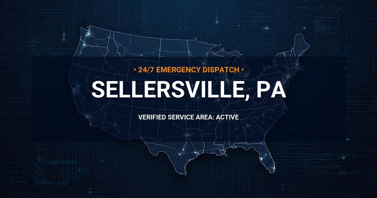 Emergency Plumbing Dispatch Map for Plumbing Services: Sellersville, PA