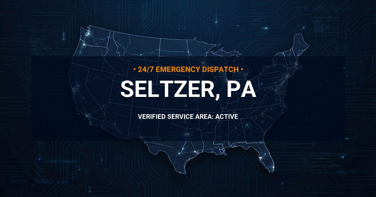 Emergency Plumbing Dispatch Map for Plumbing Services: Seltzer, PA