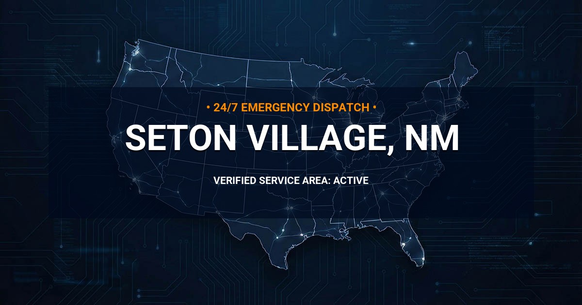 Emergency Plumbing Dispatch Map for Plumbing Services: Seton Village, NM