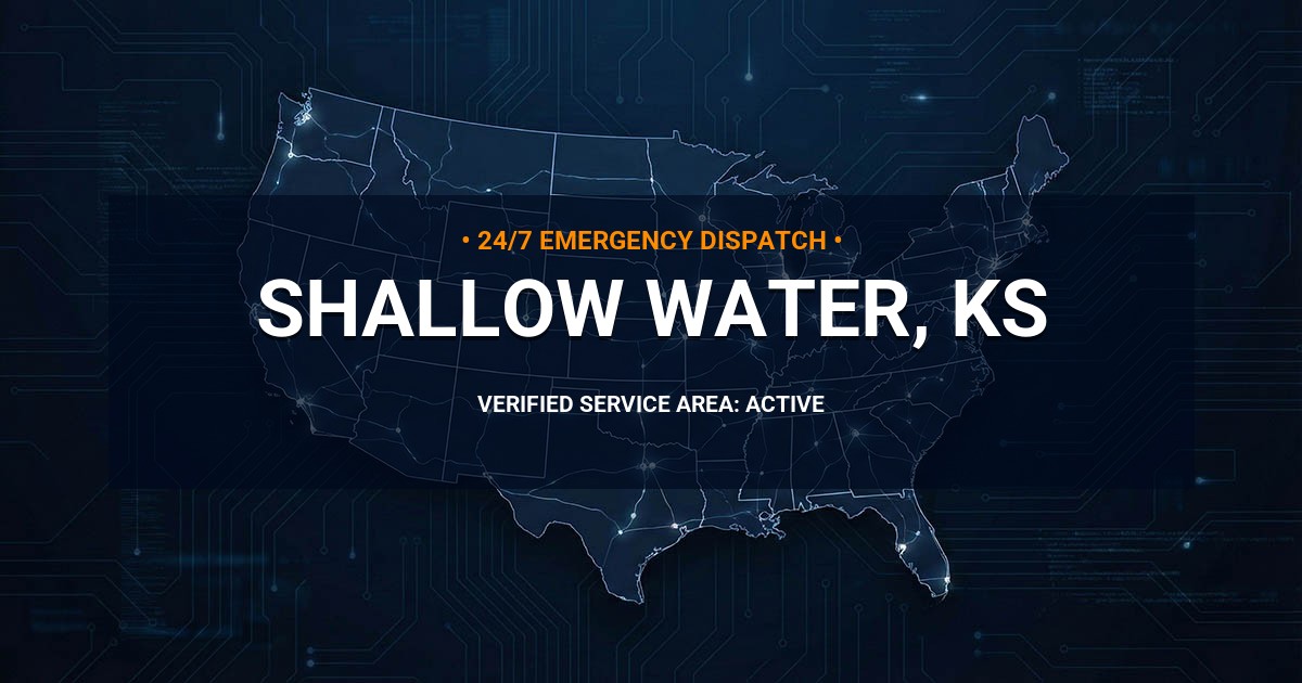 Emergency Plumbing Dispatch Map for Plumbing Services: Shallow Water, KS