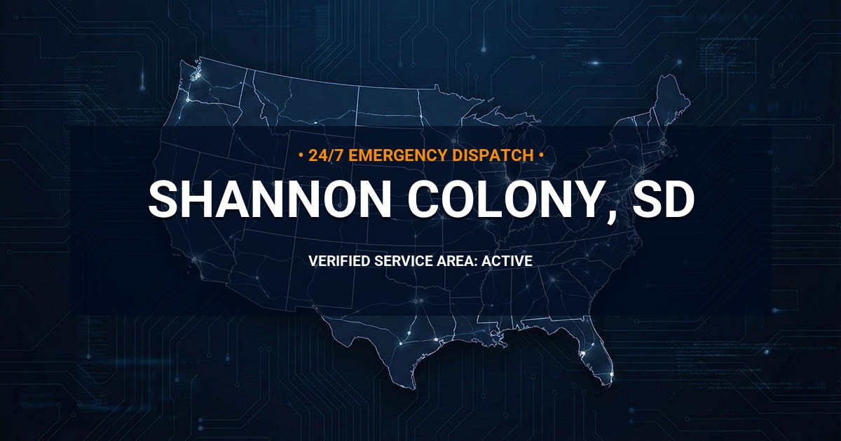 Emergency Plumbing Dispatch Map for Plumbing Services: Shannon Colony, SD