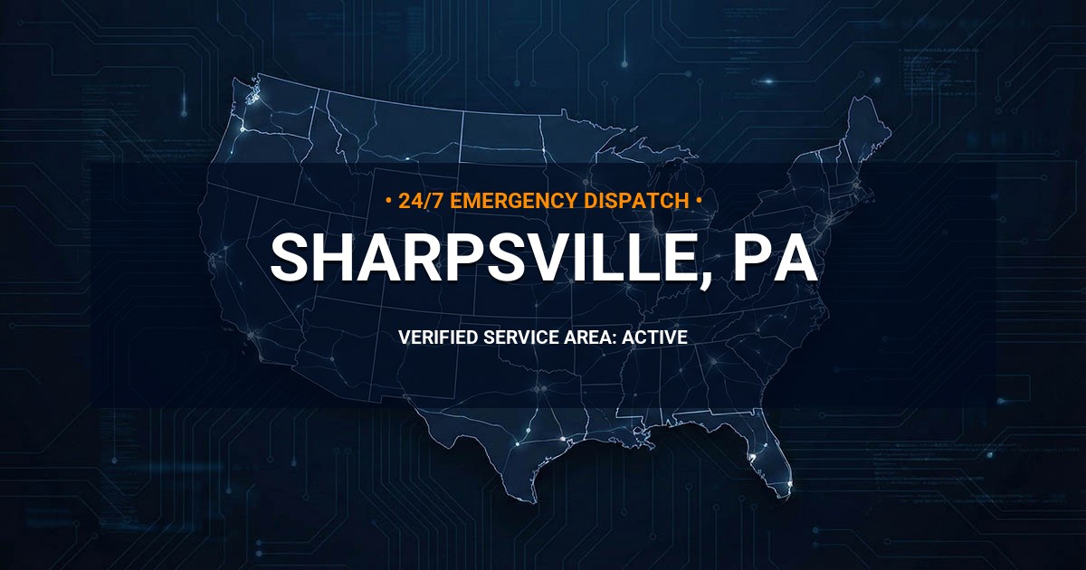 Emergency Plumbing Dispatch Map for Plumbing Services: Sharpsville, PA