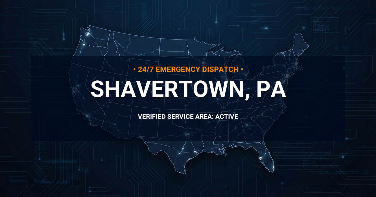 Emergency Plumbing Dispatch Map for Plumbing Services: Shavertown, PA