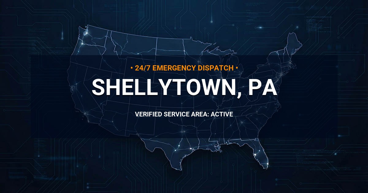 Emergency Plumbing Dispatch Map for Plumbing Services: Shellytown, PA