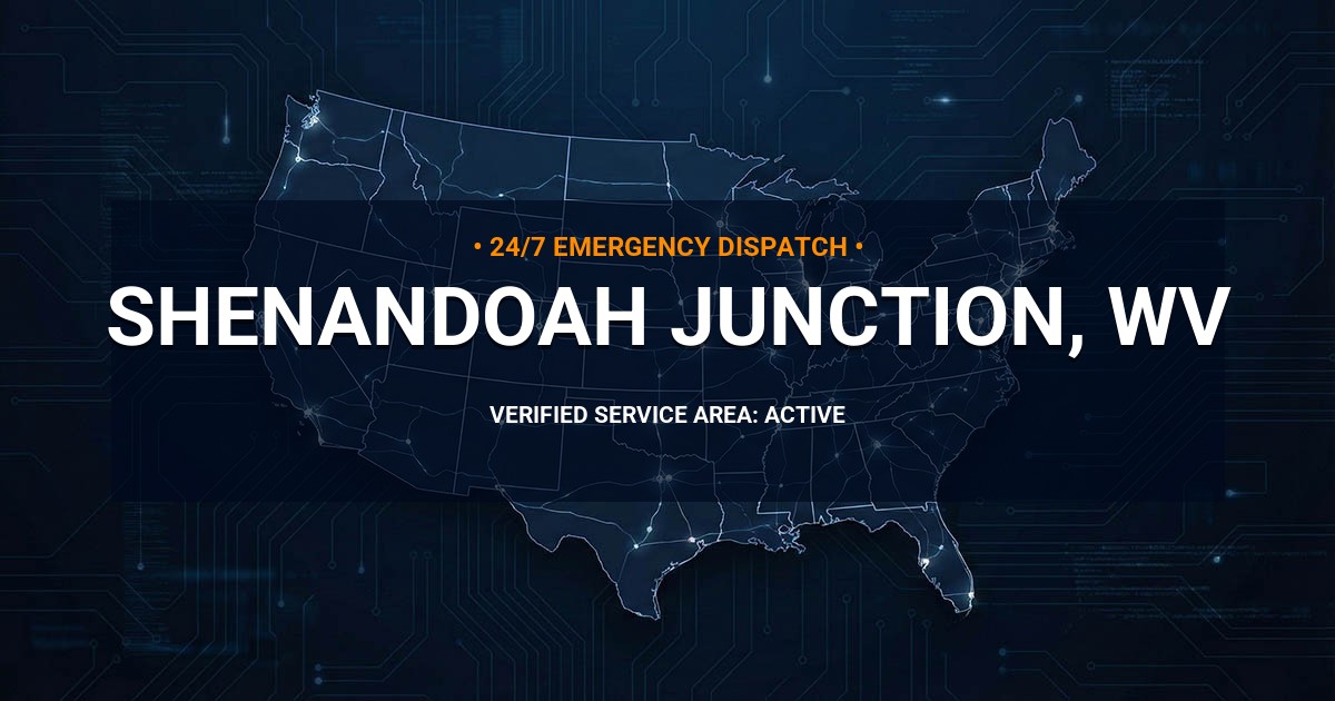 Emergency Plumbing Dispatch Map for Plumbing Services: Shenandoah Junction, WV