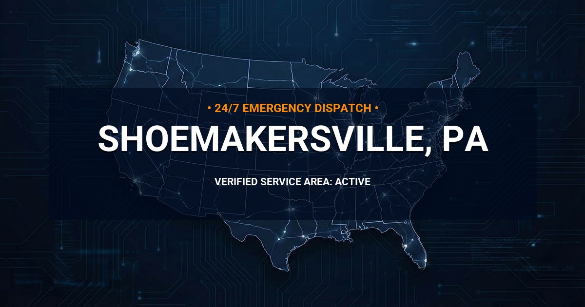 Emergency Plumbing Dispatch Map for Plumbing Services: Shoemakersville, PA