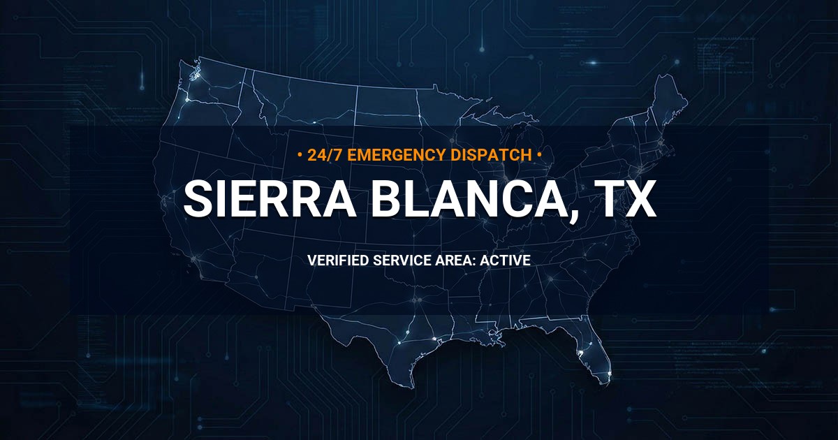 Emergency Plumbing Dispatch Map for Plumbing Services: Sierra Blanca, TX