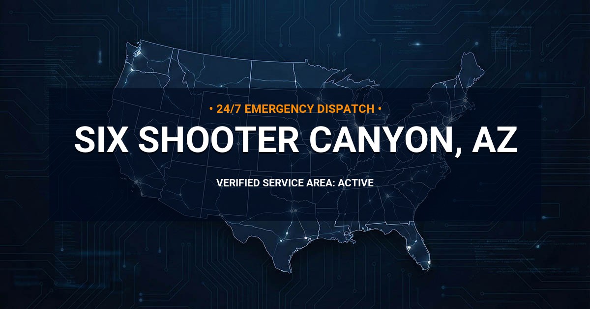 Emergency Plumbing Dispatch Map for Plumbing Services: Six Shooter Canyon, AZ