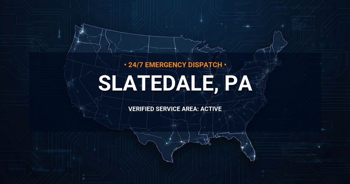 Emergency Plumbing Dispatch Map for Plumbing Services: Slatedale, PA