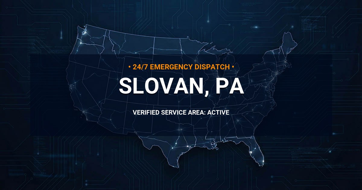 Emergency Plumbing Dispatch Map for Plumbing Services: Slovan, PA