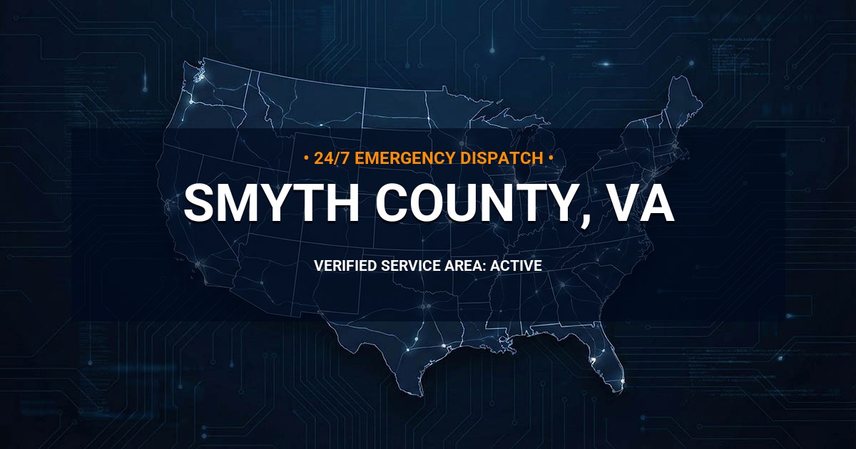 Emergency Plumbing Dispatch Map for Smyth County Plumbing Logistics