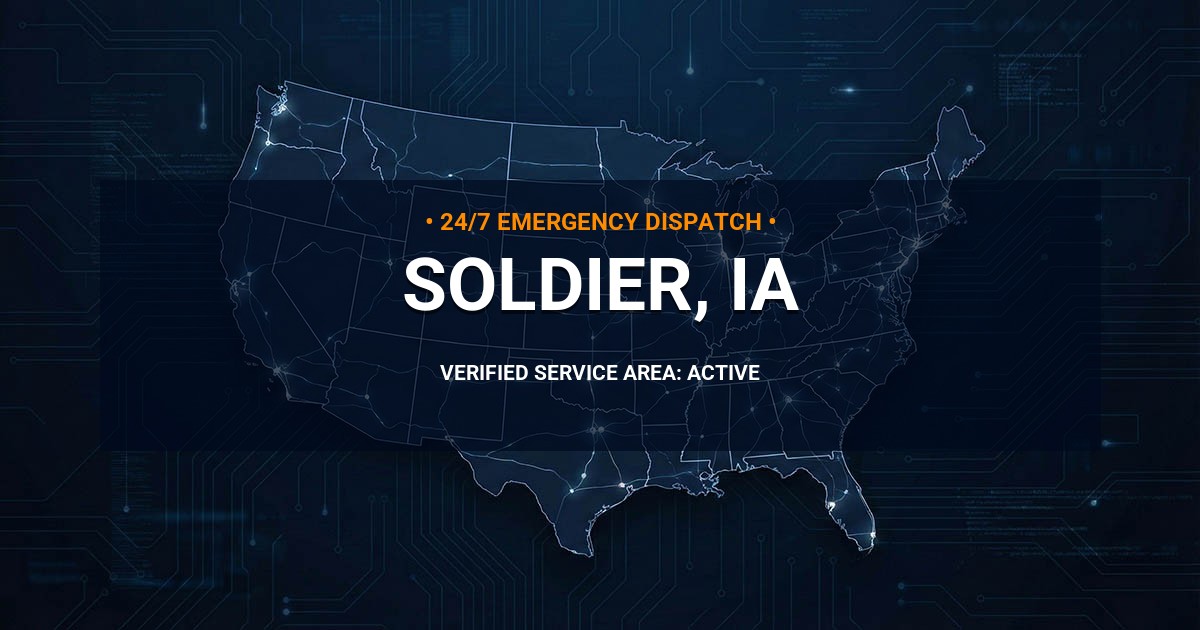 Emergency Plumbing Dispatch Map for Plumbing Services: Soldier, IA
