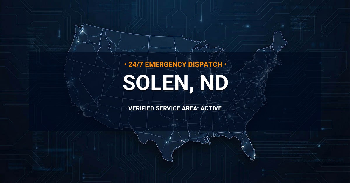 Emergency Plumbing Dispatch Map for Plumbing Services: Solen, ND