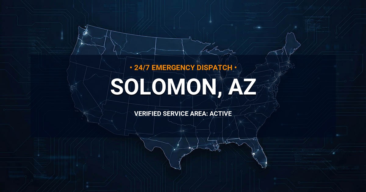 Emergency Plumbing Dispatch Map for Plumbing Services: Solomon, AZ