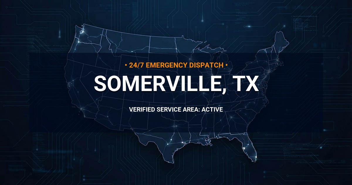 Emergency Plumbing Dispatch Map for Plumbing Services: Somerville, TX