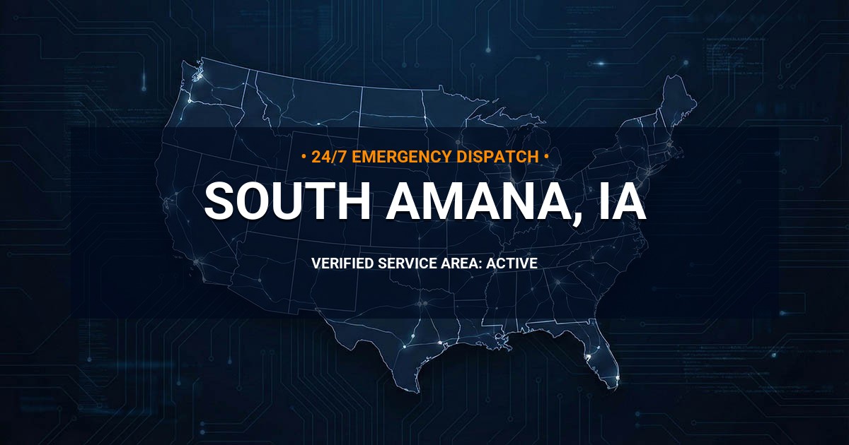 Emergency Plumbing Dispatch Map for Plumbing Services: South Amana, IA