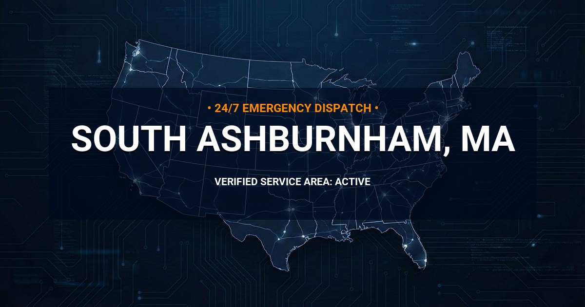 Emergency Plumbing Dispatch Map for Plumbing Services: South Ashburnham, MA