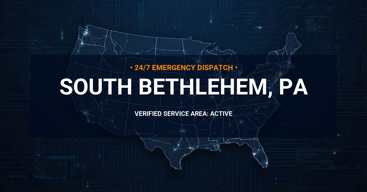 Emergency Plumbing Dispatch Map for Plumbing Services: South Bethlehem, PA