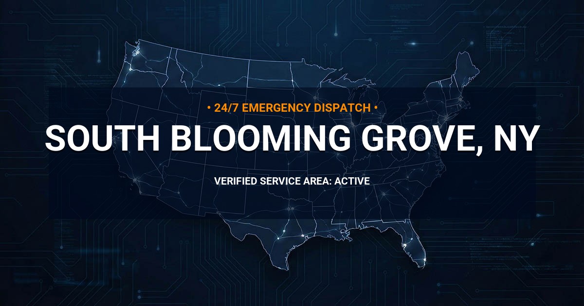 Emergency Plumbing Dispatch Map for Plumbing Services: South Blooming Grove, NY