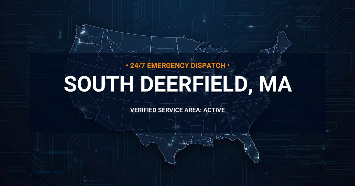 Emergency Plumbing Dispatch Map for Plumbing Services: South Deerfield, MA