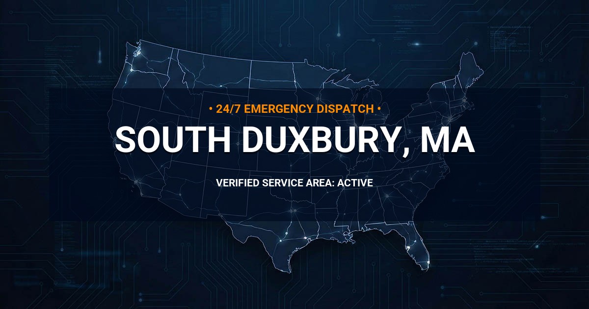 Emergency Plumbing Dispatch Map for Plumbing Services: South Duxbury, MA