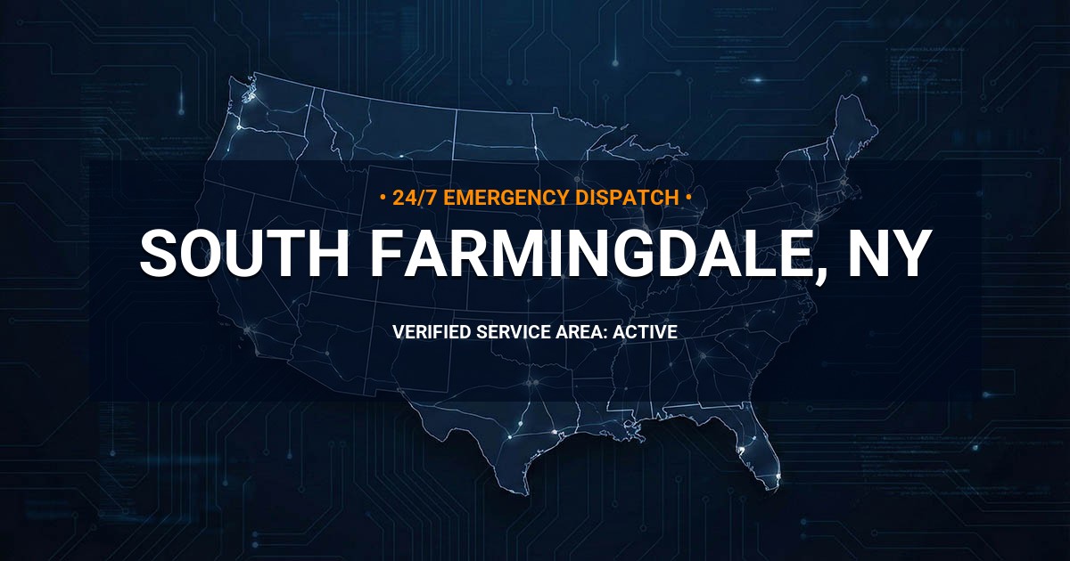Emergency Plumbing Dispatch Map for Plumbing Services: South Farmingdale, NY