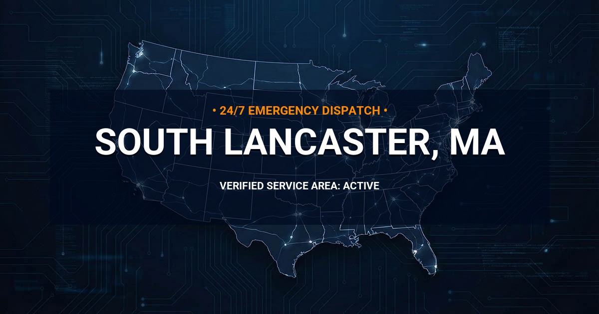 Emergency Plumbing Dispatch Map for Plumbing Services: South Lancaster, MA