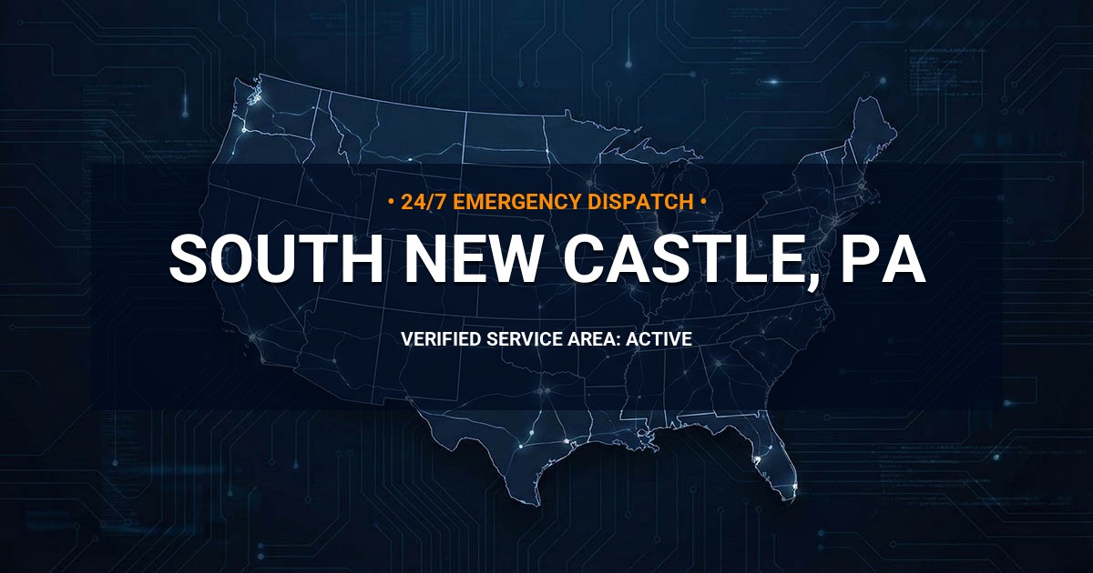 Emergency Plumbing Dispatch Map for Plumbing Services: South New Castle, PA