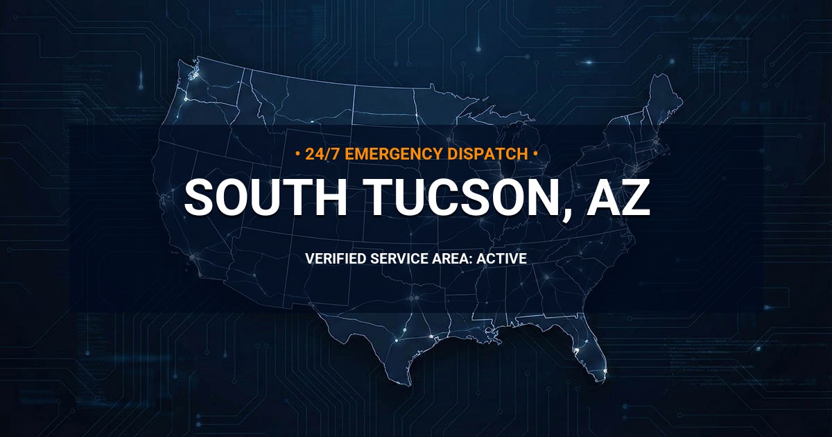 Emergency Plumbing Dispatch Map for Plumbing Services: South Tucson, AZ