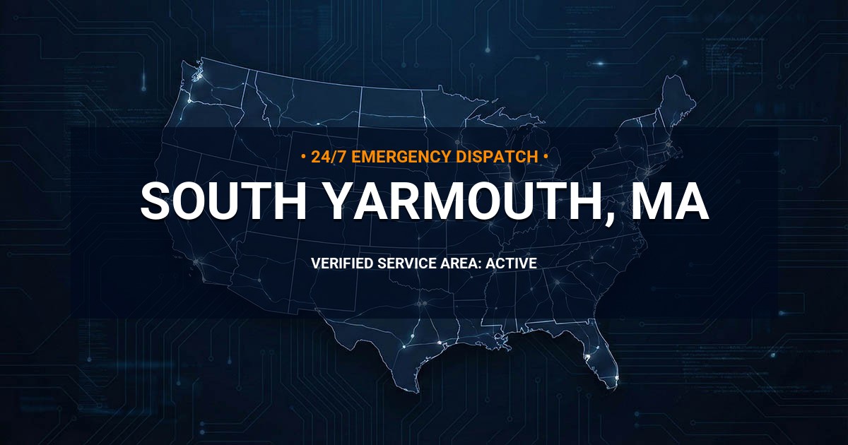 Emergency Plumbing Dispatch Map for Plumbing Services: South Yarmouth, MA