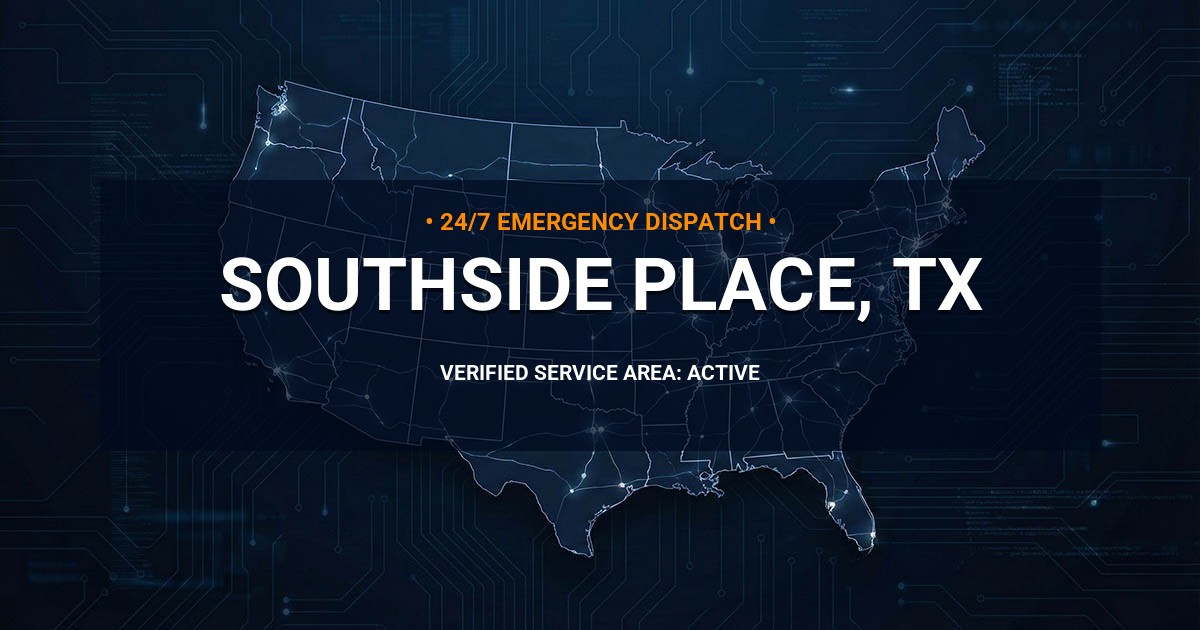 Emergency Plumbing Dispatch Map for Plumbing Services: Southside Place, TX